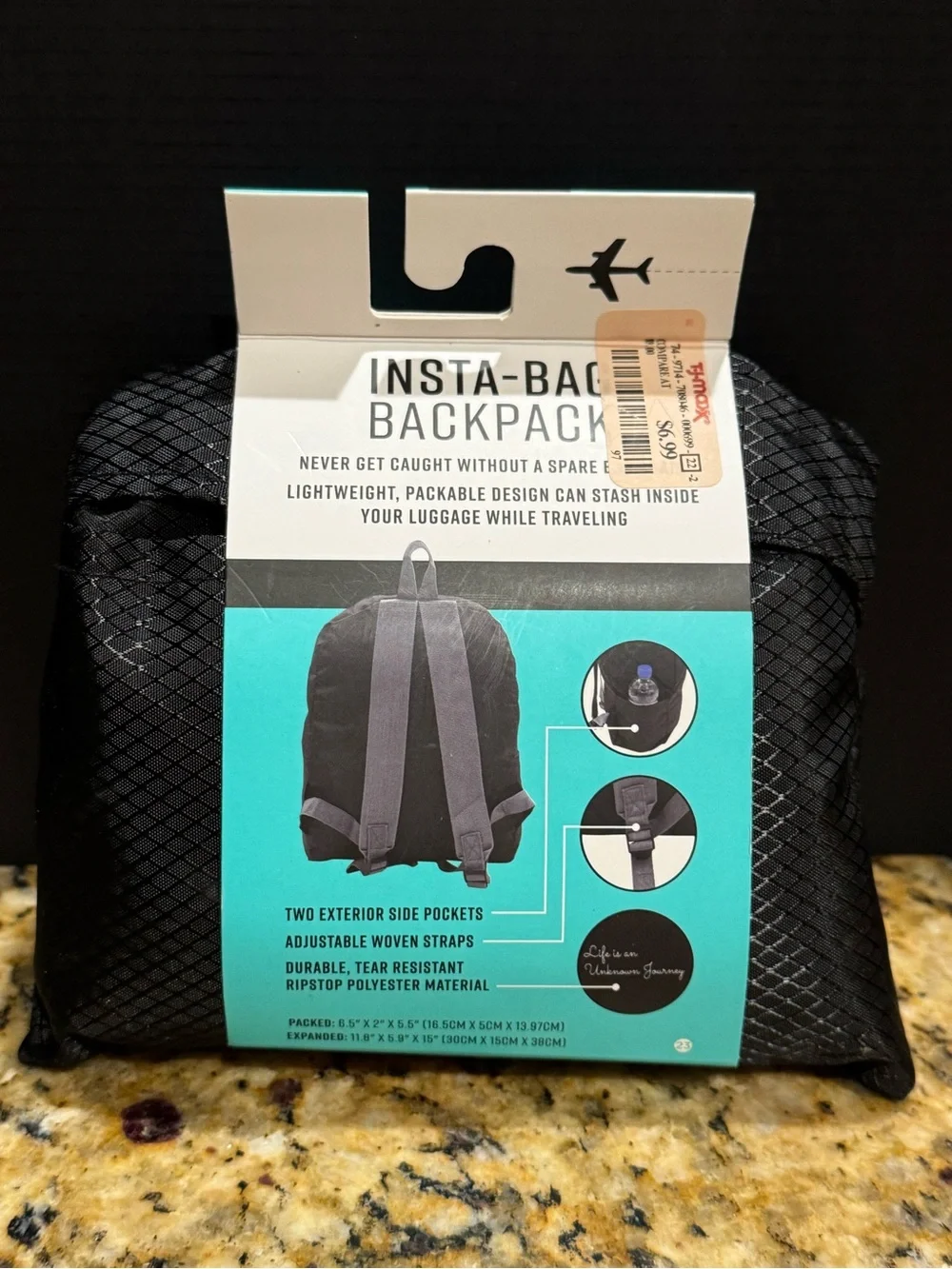 G/FORE Insta-Bag Packable Backpack - Black- NEW: never opened